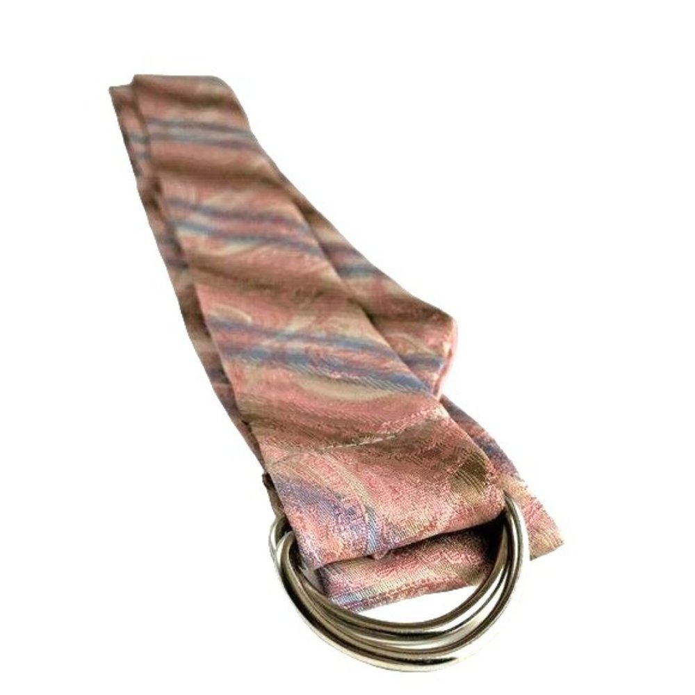 Italian UMO LORENZO belt paisley pink fabric sash fashion Italy Designer Unique - Picture 4 of 9